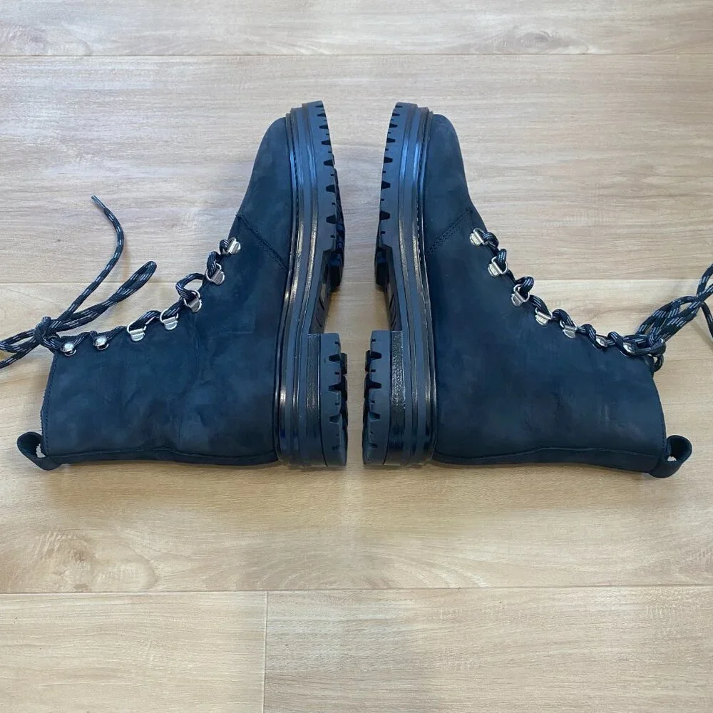 Jenni Kayne Women’s Oiled Leather Combat Lug Sole Boots Black Size 37 (US 7) - Picture 6 of 10